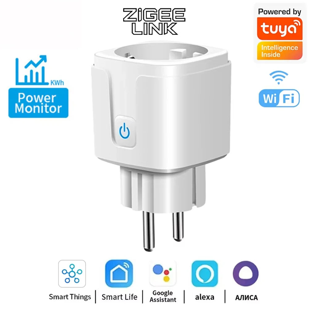 Tomada Inteligente Zigbee 3.0 WiFi - Controle de Voz e Monitoramento de Energia