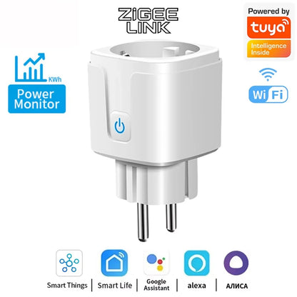 Tomada Inteligente Zigbee 3.0 WiFi - Controle de Voz e Monitoramento de Energia