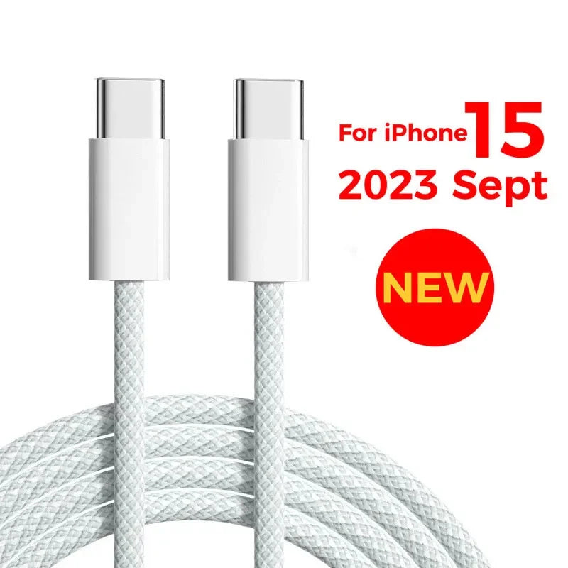 Cabo USB-C para USB-C 60W - Carregamento Rápido e Durável