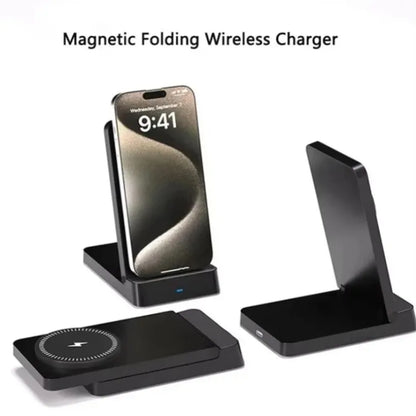 Estação de Carregamento Rápido Magnética 15W - Suporte de Mesa para iPhone com MagSafe