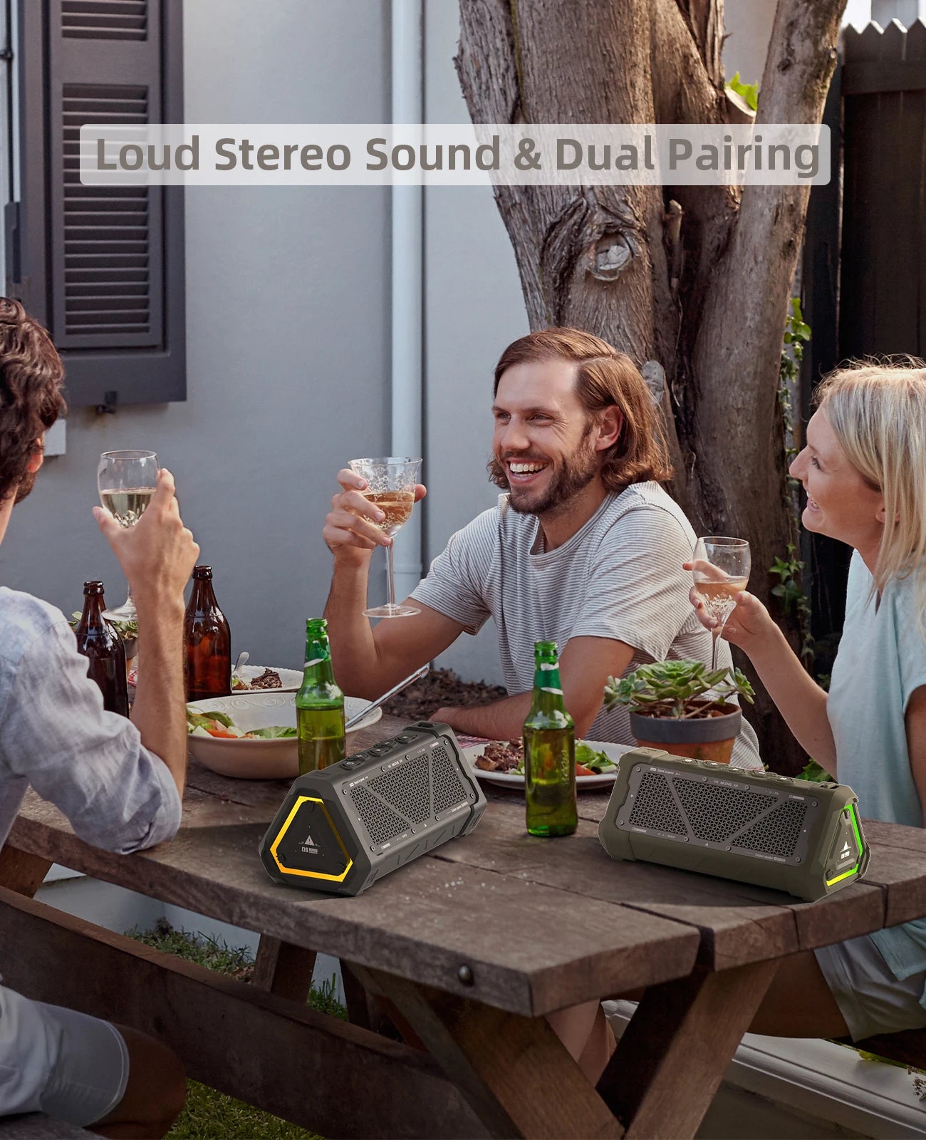 Caixa de Som Bluetooth MLOVE P3 - Potência de 40W, Som Estéreo, IPX7 à Prova d'Água