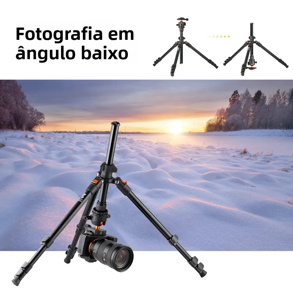 Tripé Portátil K&F CONCEPT para Câmeras - Ideal para Vlogs