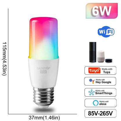 Lâmpada Inteligente RGB Dimmable Tuya - Conectividade Wi-Fi e Compatível com Alexa e Google Home