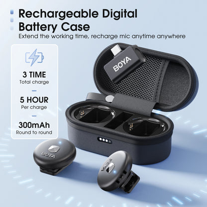 Microfone Lavalier Sem Fio BOYA Omic - Ideal para Vídeos e Transmissões ao Vivo