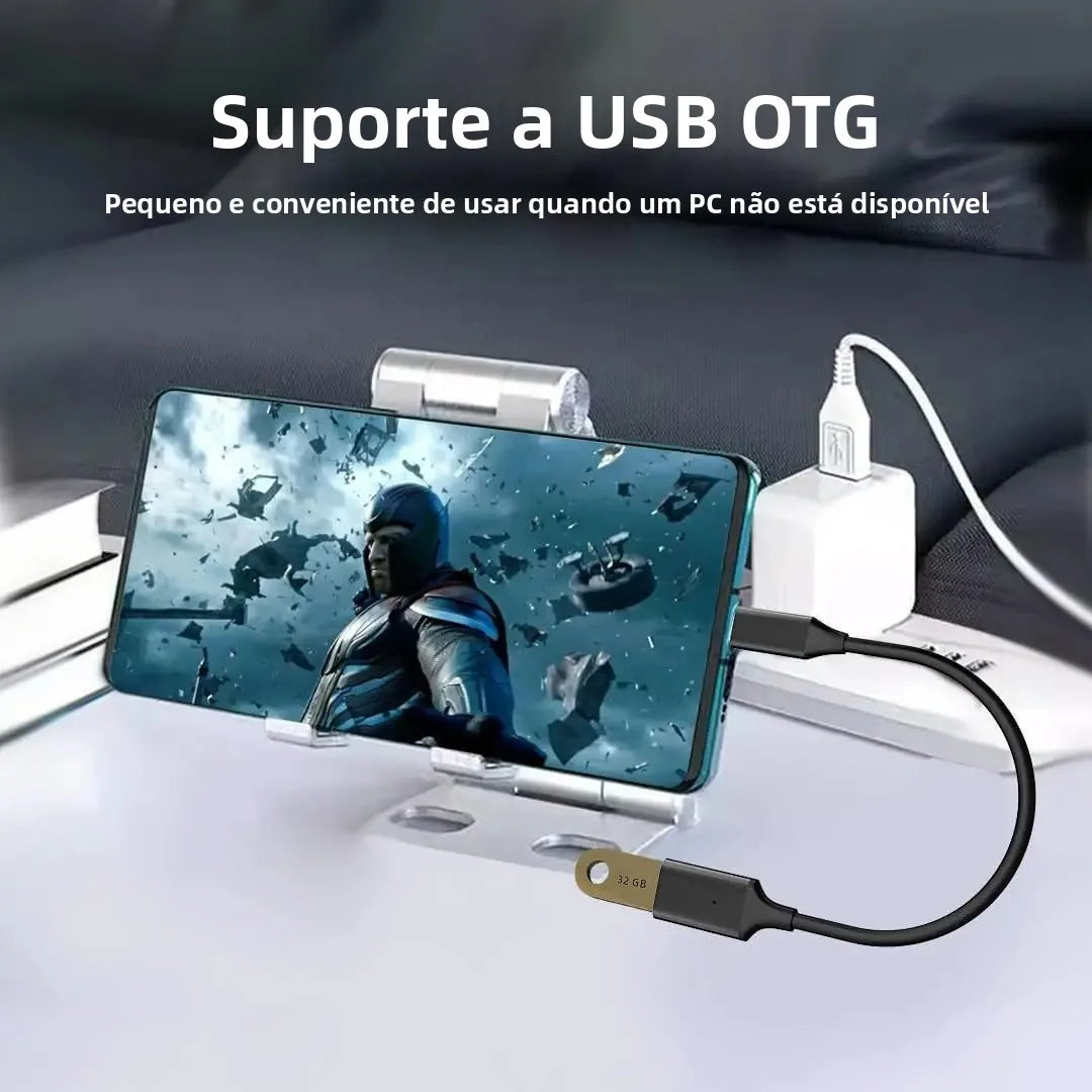 Adaptador USB C OTG - Converta Type C Masculino para USB 3.0 Feminino