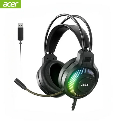 Fone de Ouvido Gamer Acer OHW303 com Microfone - 7.1 Surround, LED e Bass Potente