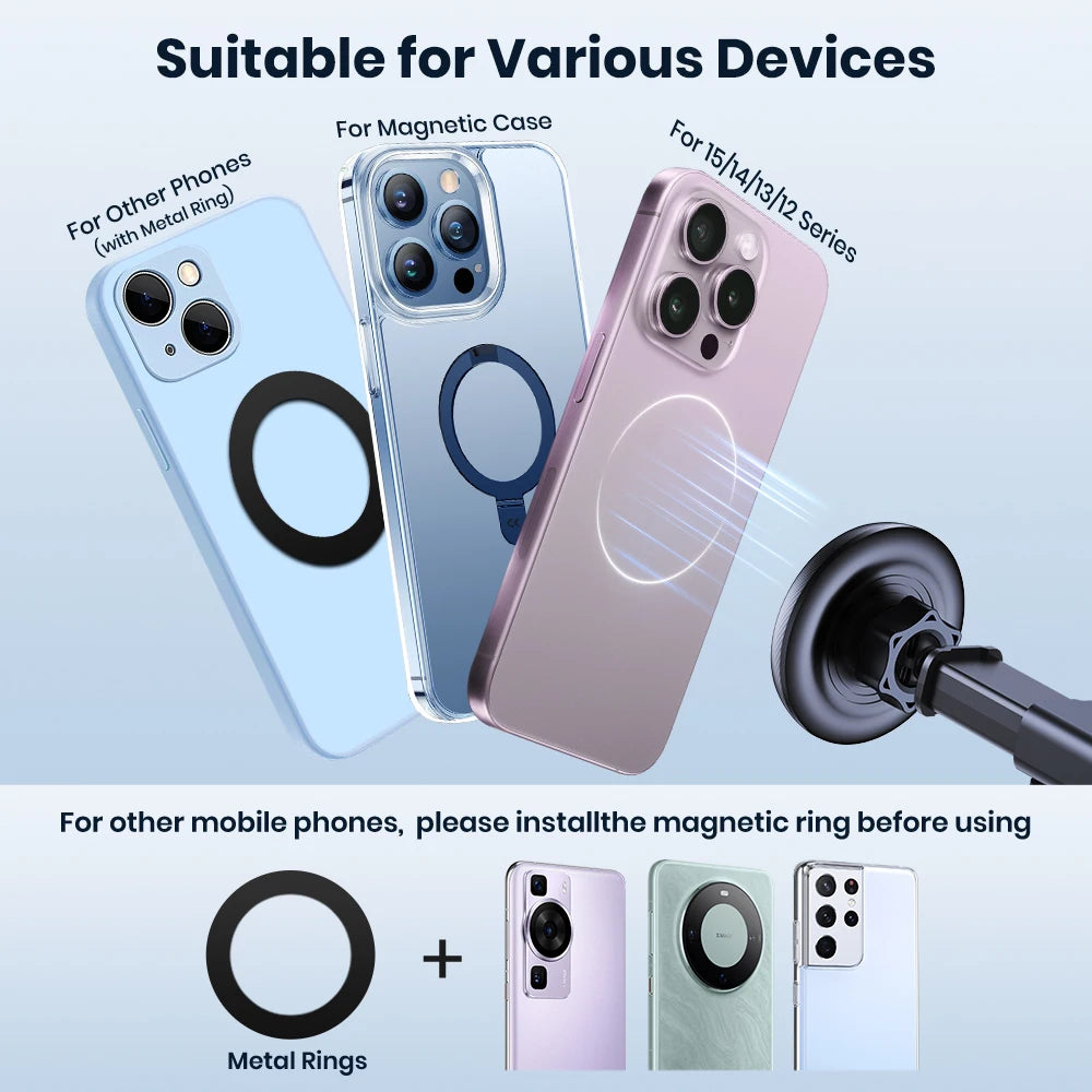 Suporte Magnético para Celular TOPK para Carro - Compatível com MagSafe iPhone 15 Pro Max
