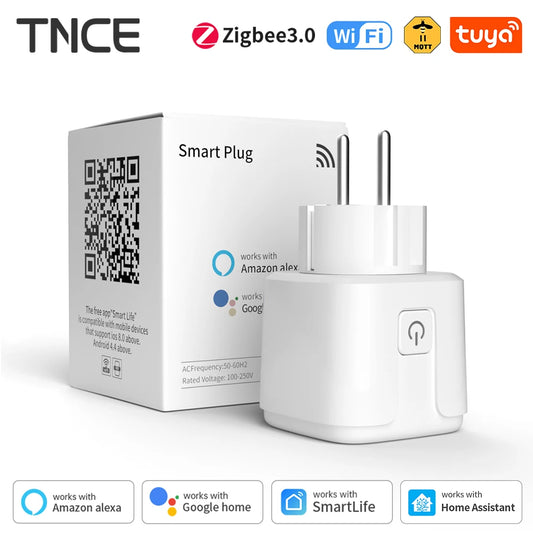 Tomada Inteligente TNCE Tuya WiFi/Zigbee 3.0 - Controle Remoto e Monitoramento de Energia