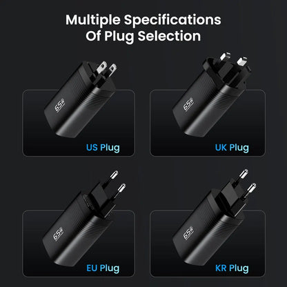 Carregador ASOMETECH GaN USB Type C 65W - Potência e Versatilidade para Seus Dispositivos