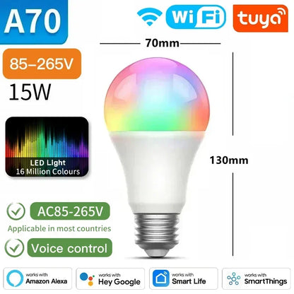 Lâmpada Inteligente TNCE Tuya E27 - Controle Total com Bluetooth, WIFI e Zigbee