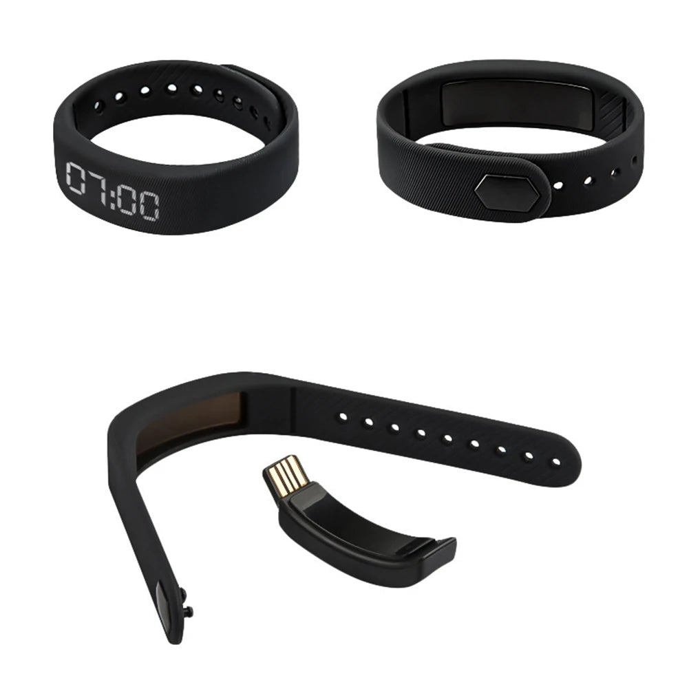 Pulseira Inteligente LED Digital à Prova D'Água com Monitor de Passos e Alarme Vibratório
