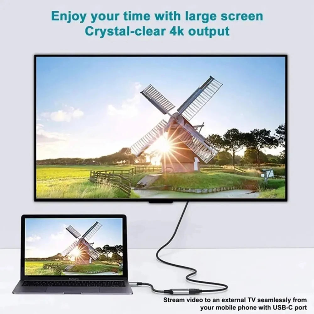 Adaptador Type C para HDMI 4K 60Hz - Converta Seu Dispositivo com Estilo