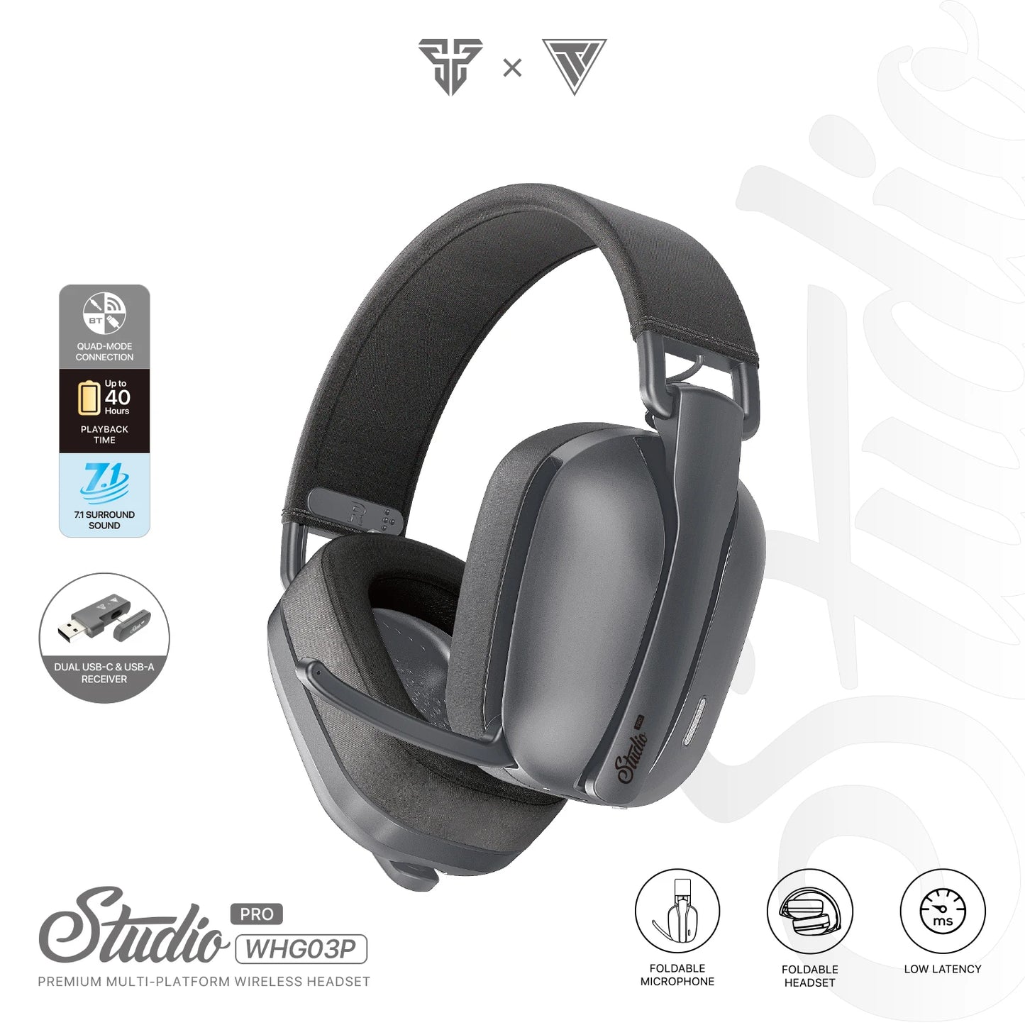 FANTECH WHG03P STUDIO PRO - Headset Gamer com Fio e Bluetooth 7.1 Surround