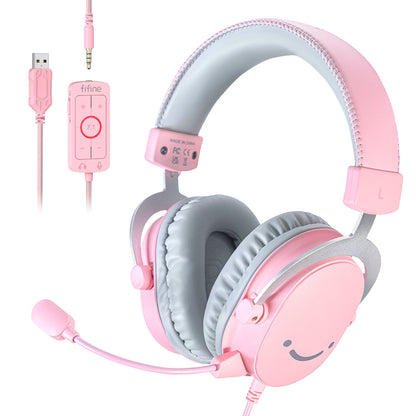Fone de Ouvido Gamer FIFINE USB com Som Surround 7.1 e Microfone