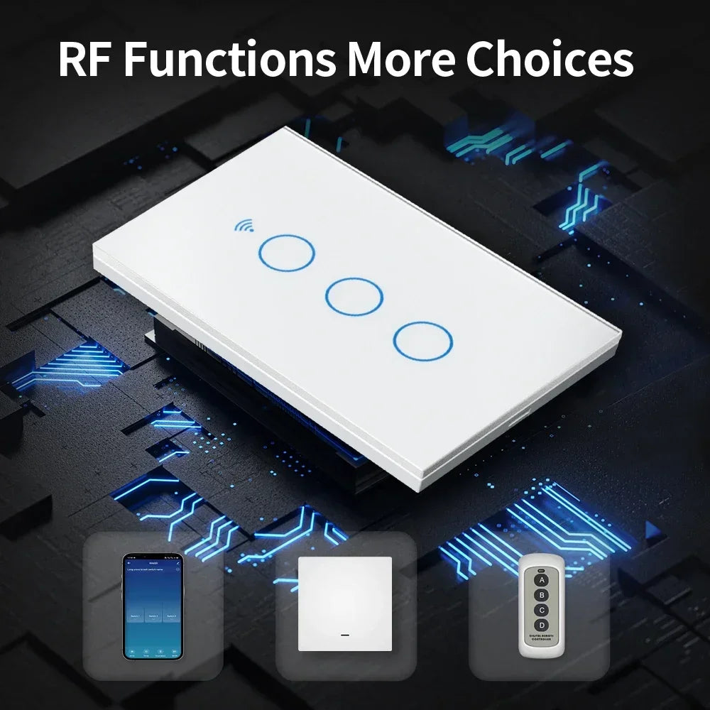 Interruptor Inteligente TNCE Tuya WiFi+Bluetooth/Zigbee - Sem Fio Neutro