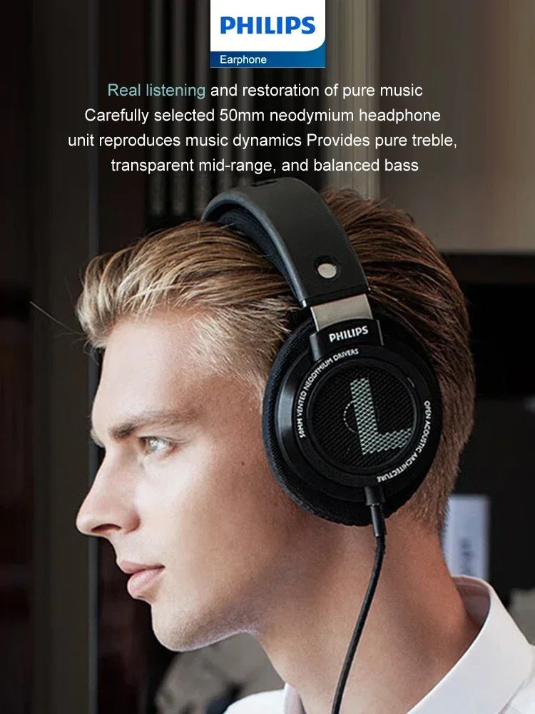 Fone de Ouvido Philips SHP9500 - HiFi Profissional para Gaming Sem Atraso