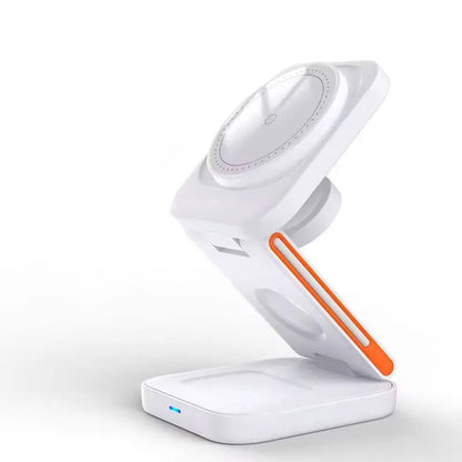 Estação de Carregamento 3 em 1 Dobrável com Carregador Sem Fio Magnético Rápido para iPhone, Apple Watch e AirPods