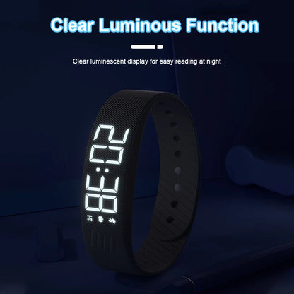 Pulseira Inteligente LED Digital à Prova D'Água com Monitor de Corrida e Alarme Vibratório
