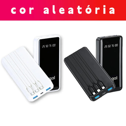 Power Bank 20000mAh: Carregador Portátil Rápido com Design Estético Favo de Mel