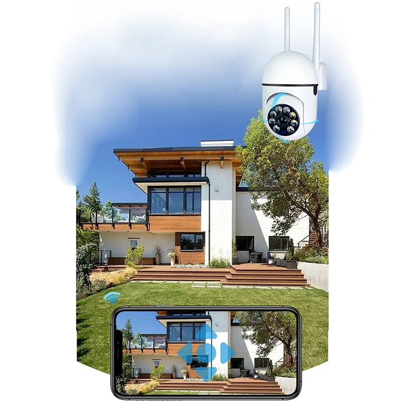 Câmera de Monitoramento Sem Fio A7 360° com Intercomunicador - Segurança Residencial 1080P