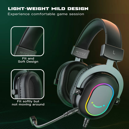 Headset Gamer FIFINE USB com Som Surround 7.1 e Controle de Linha