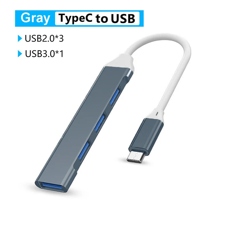 Hub USB-C 6 em 1 - Adaptador Tipo C 3.0 com Saída 4K HDMI, Leitor de Cartões SD/TF e Carregamento Rápido PD