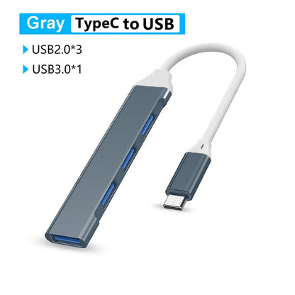 Hub USB-C 6 em 1 - Adaptador Tipo C 3.0 com Saída 4K HDMI, Leitor de Cartões SD/TF e Carregamento Rápido PD