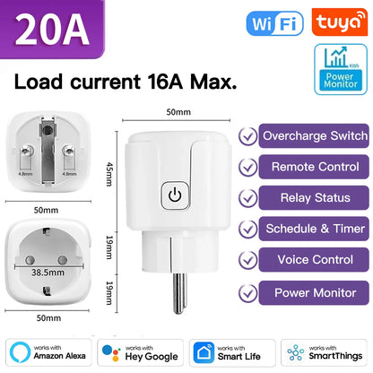 Tomada Inteligente TNCE Tuya WiFi/Zigbee 3.0 - Controle Remoto e Monitoramento de Energia