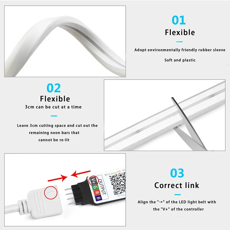 Fita LED RGB Neon USB - Iluminação Inteligente para Sua Casa e Jogos