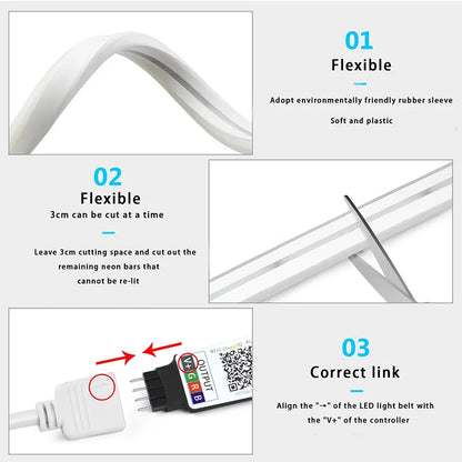 Fita LED RGB Neon USB - Iluminação Inteligente para Sua Casa e Jogos