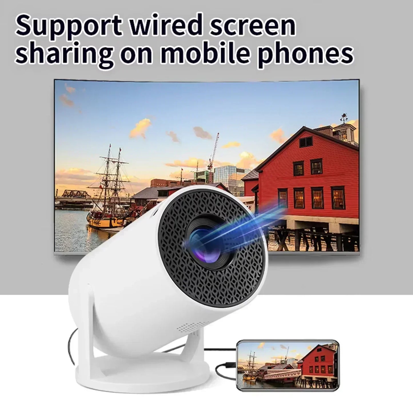 Projetor Portátil 4K Ultra HD 2025 HY300 - Android 11 e Bluetooth 5.4