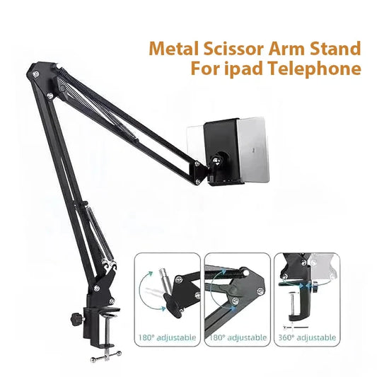 Suporte Ajustável para Tablet e Smartphone 360° - Braço Longo em Metal para Dispositivos de 4 a 11 Polegadas