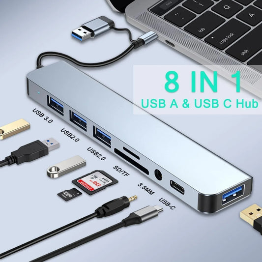 Hub USB Tipo C 5 Portas - Conectividade Rápida e Versátil