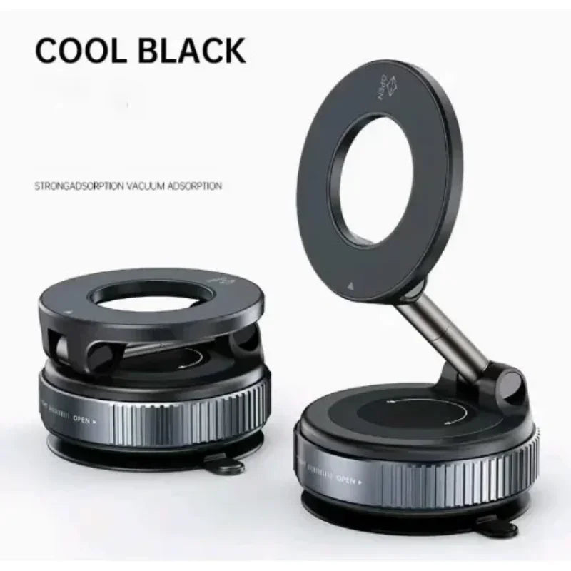 Suporte Magnético para Celular com Ventosa para Carro - Rotação 360° e Dobrável