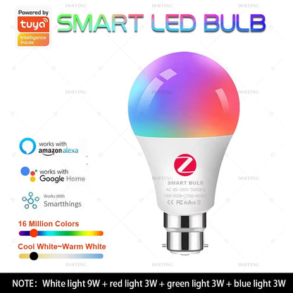 Lâmpada Inteligente Zigbee 3.0 E27/B22 RGBCW - Controle por Voz com Alexa e Google Home