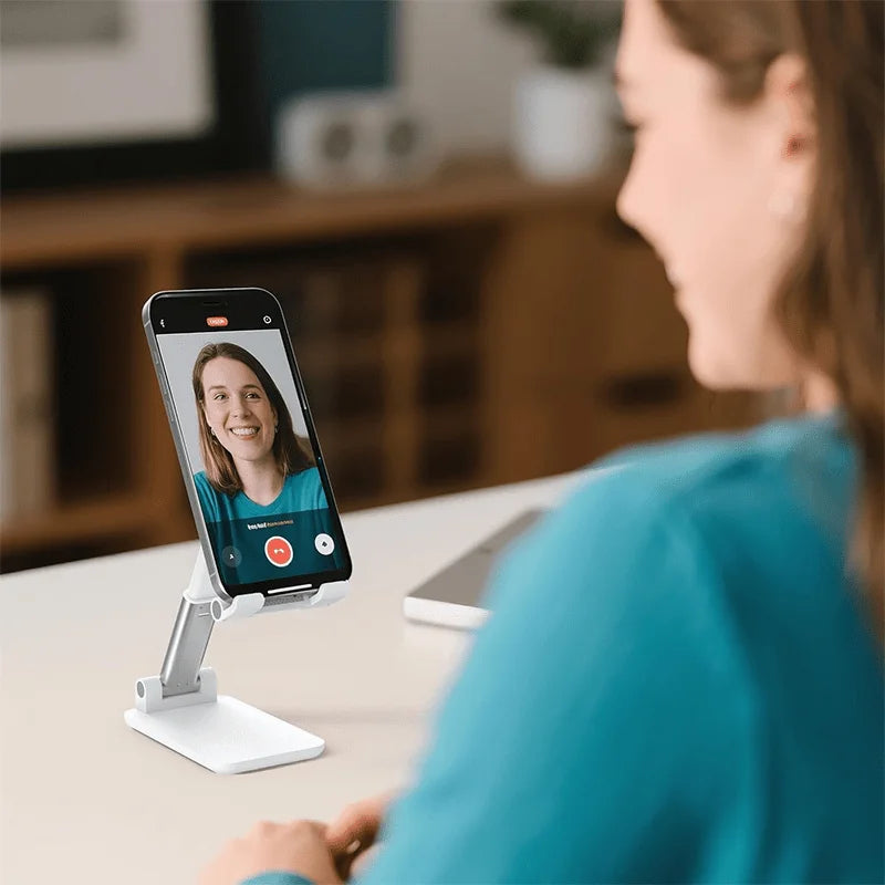 Suporte para Celular Ajustável com Ângulo e Altura Reguláveis - Ideal para Mesa