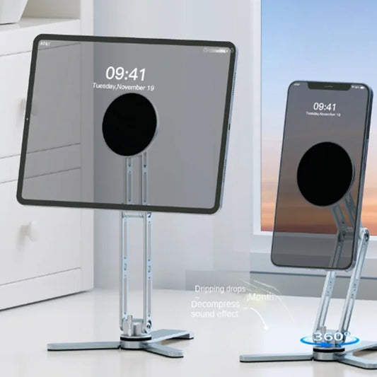 Suporte Magnético para Tablet com Tripé para Selfie - Rotação 360° e Dobrável
