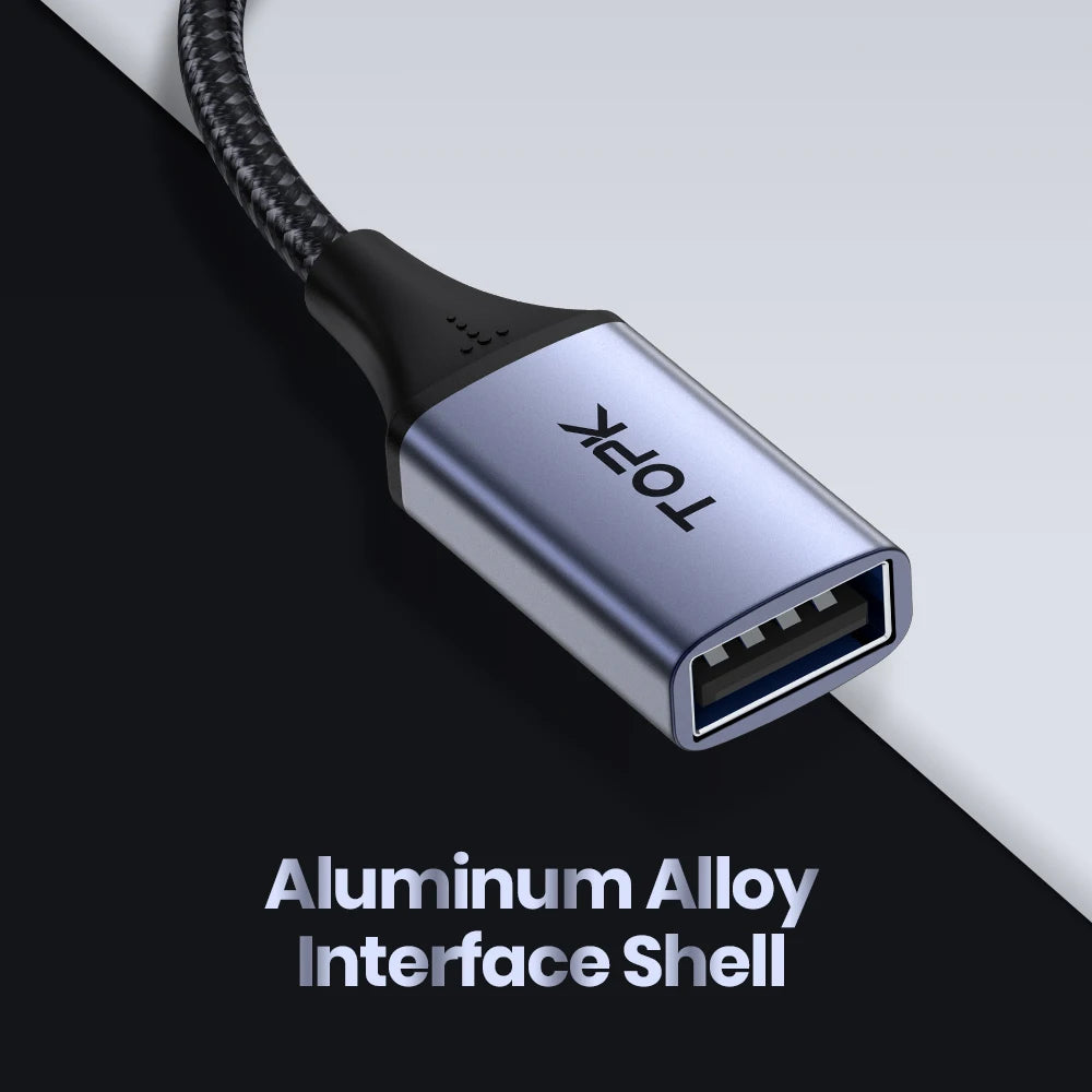 Adaptador OTG USB-C para USB-A TOPK - Conexão Rápida e Versátil