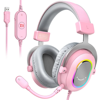 Headset Gamer FIFINE USB com Som Surround 7.1 e Controle de Linha