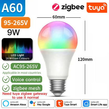 Lâmpada Inteligente TNCE Tuya E27 - Controle Total com Bluetooth, WIFI e Zigbee
