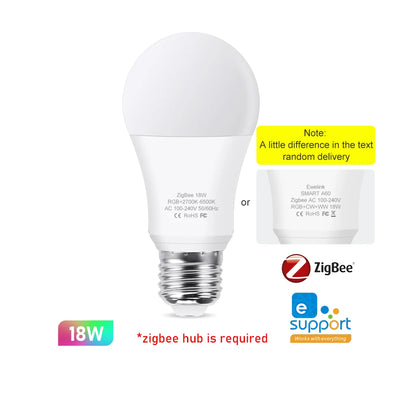 Lâmpada LED Inteligente WiFi Zigbee Dimerizável E27 E14 GU10 RGBCW 3000-6000K