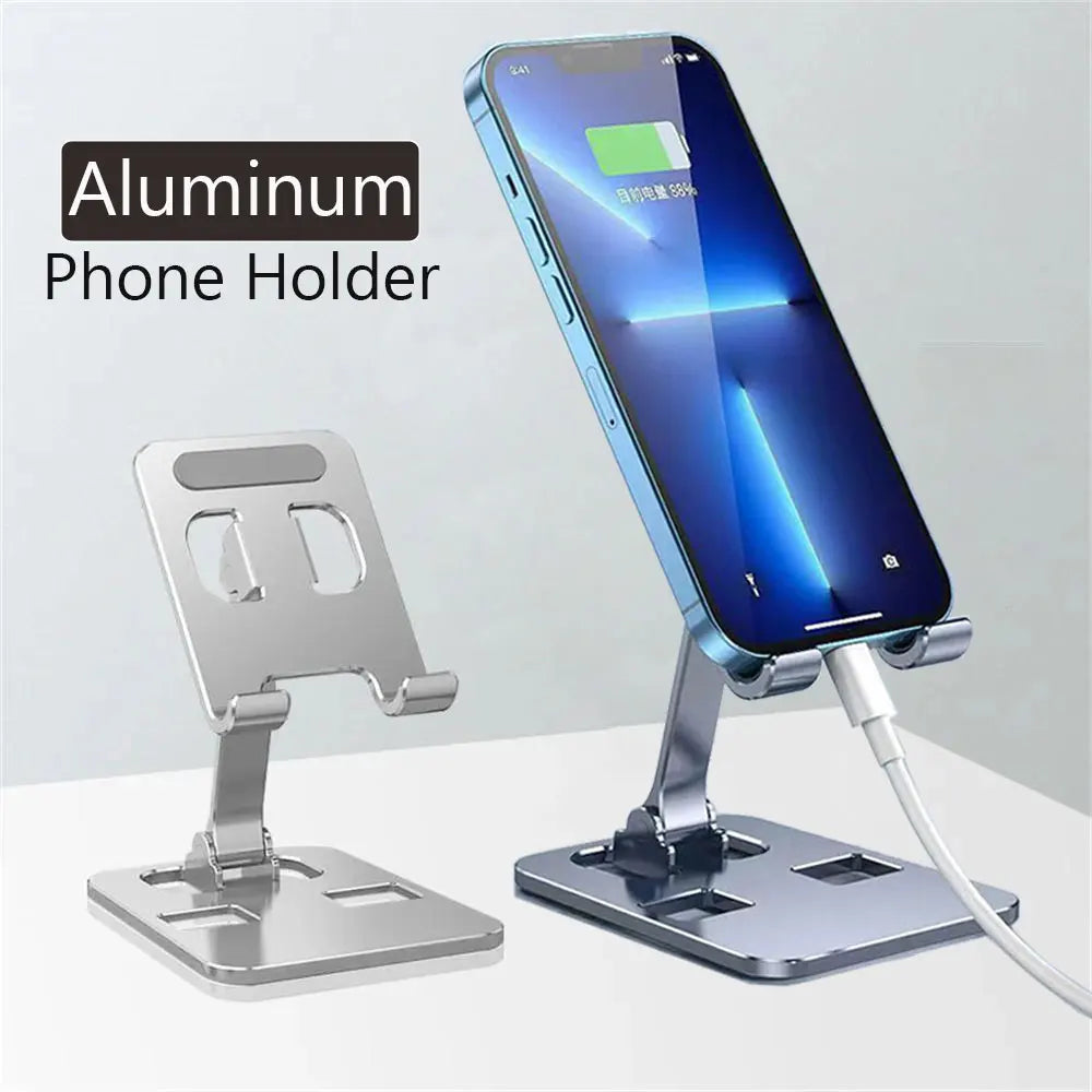 Suporte de Mesa para Celular e Tablet em Alumínio Dobrável