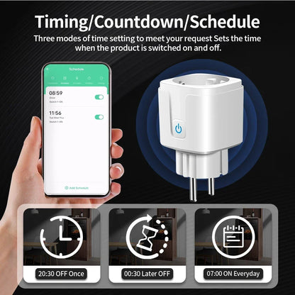 Tomada Inteligente TNCE Tuya WiFi/Zigbee 3.0 - Controle Remoto e Monitoramento de Energia