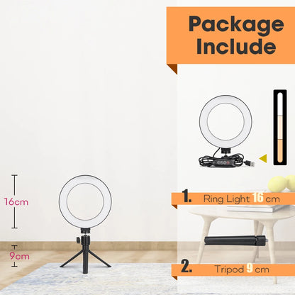 Tripé com Luz de Anel LED para Câmera e Smartphone - Iluminação Perfeita para Suas Fotos e Vídeos