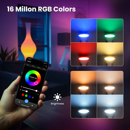 Lâmpada Inteligente MOES Tuya Matter GU10 - Controle por Voz e 16 Milhões de Cores