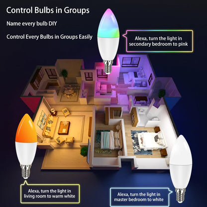 Lâmpada LED Inteligente Tuya E14 - Controle por Voz e App