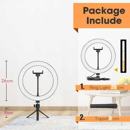 Tripé com Luz de Anel LED para Câmera e Smartphone - Iluminação Perfeita para Suas Fotos e Vídeos