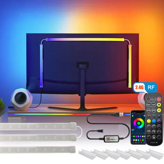 Fita LED USB para PC com Sincronização Musical - Iluminação RGBIC para Monitor