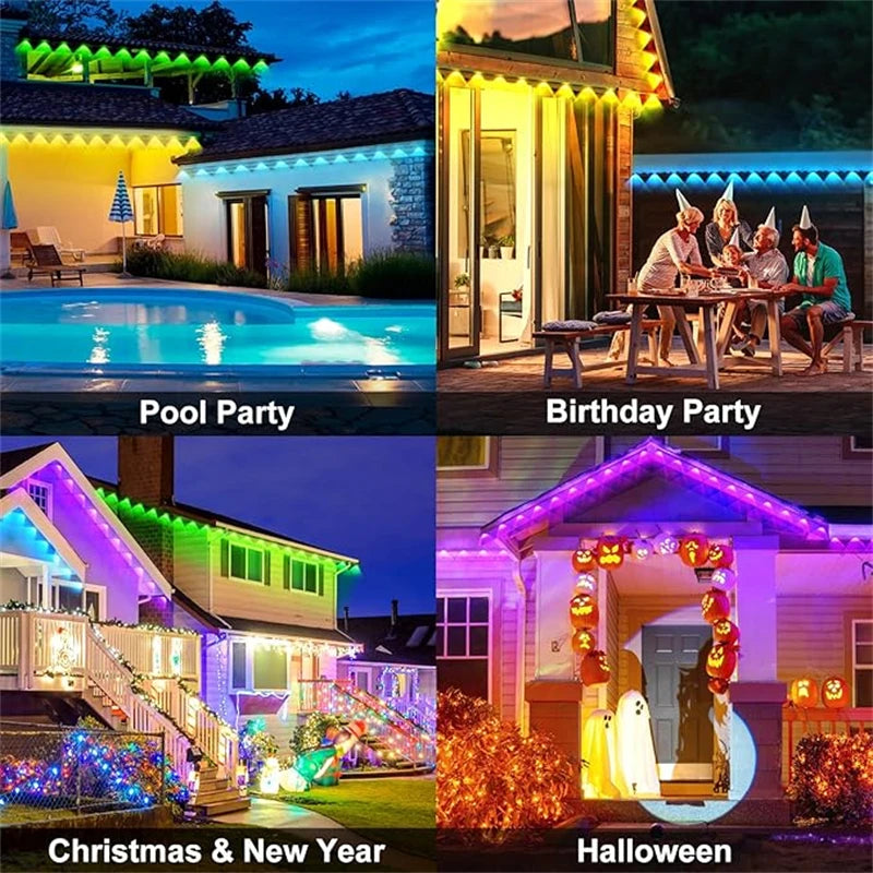Fitas de Luz LED RGB de 60M com Controle Remoto e App - Iluminação Perfeita para Festas e Decorações