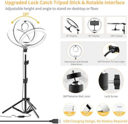 Iluminação LED para Selfies - Ring Light com Controle USB